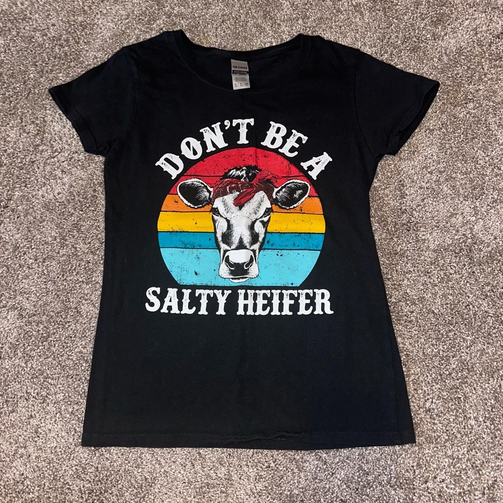 Gildan Black Salty Heifer Short Sleeve Tee
